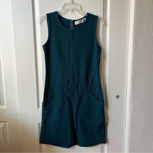Anthropologie Sparrow Deep Teal Wool Dress with Pockets